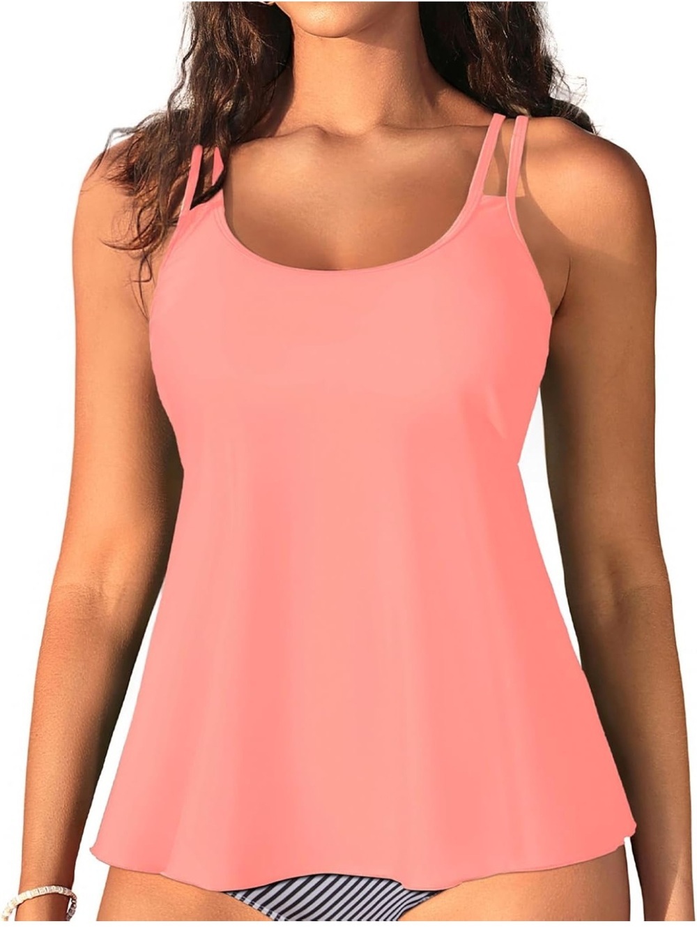 Flowy Tankini Tops Only - Modest Bathing Suit Swim Tops No Bottom L. 2215/bb4-1